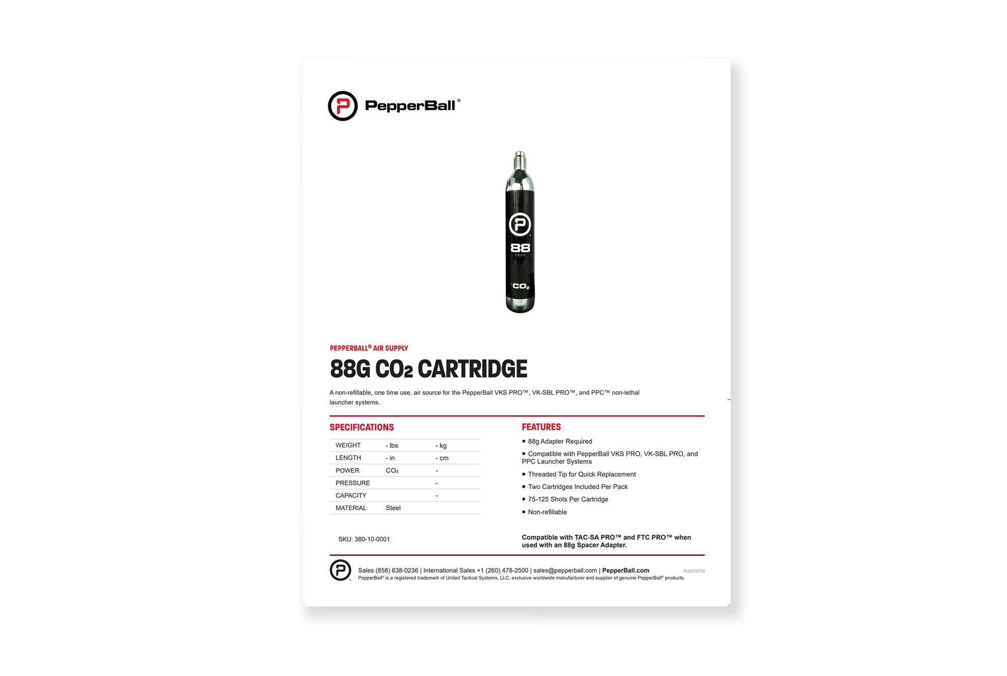 88g CO₂ Cartridge