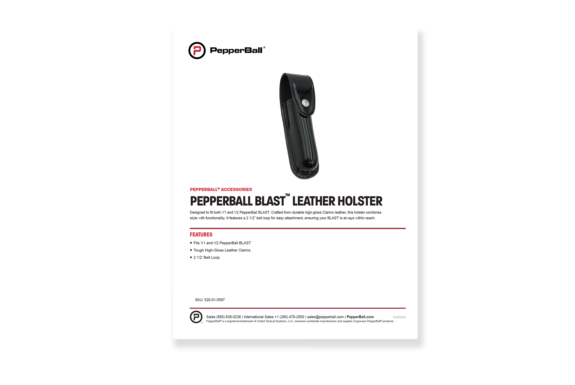 PepperBall® Blast Leather Holster