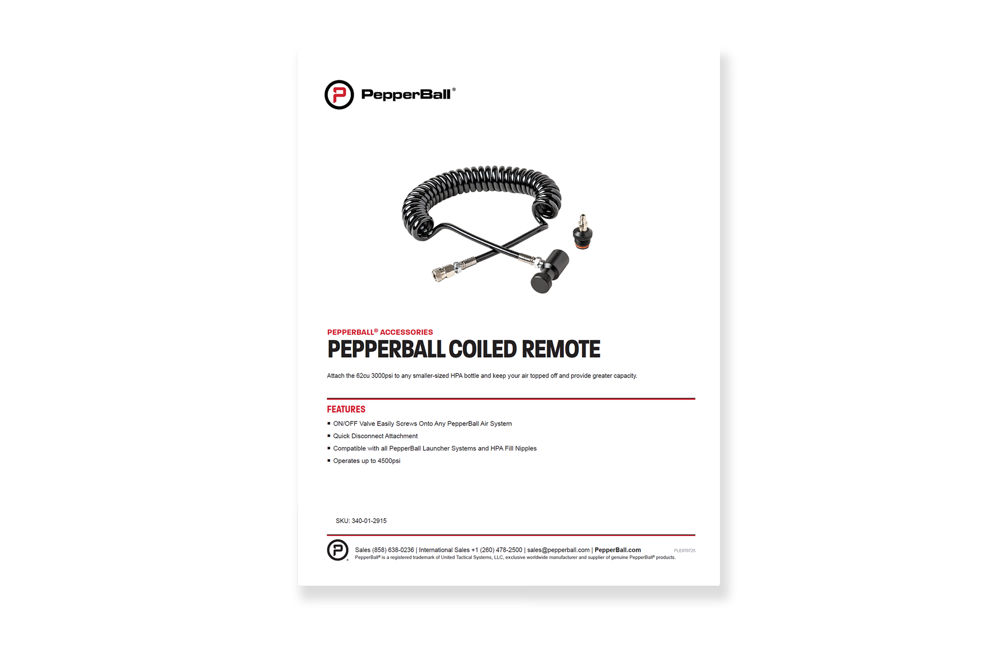 PepperBall® Coiled Remote
