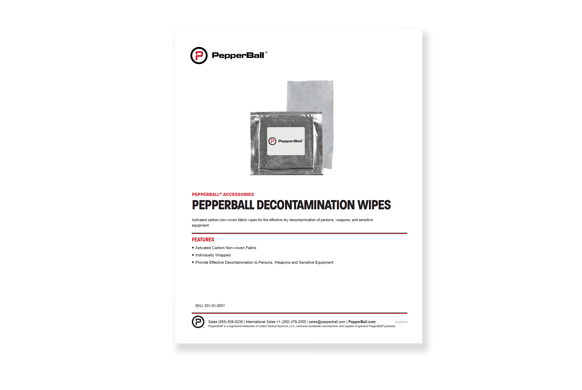 PepperBall Decontamination Wipe