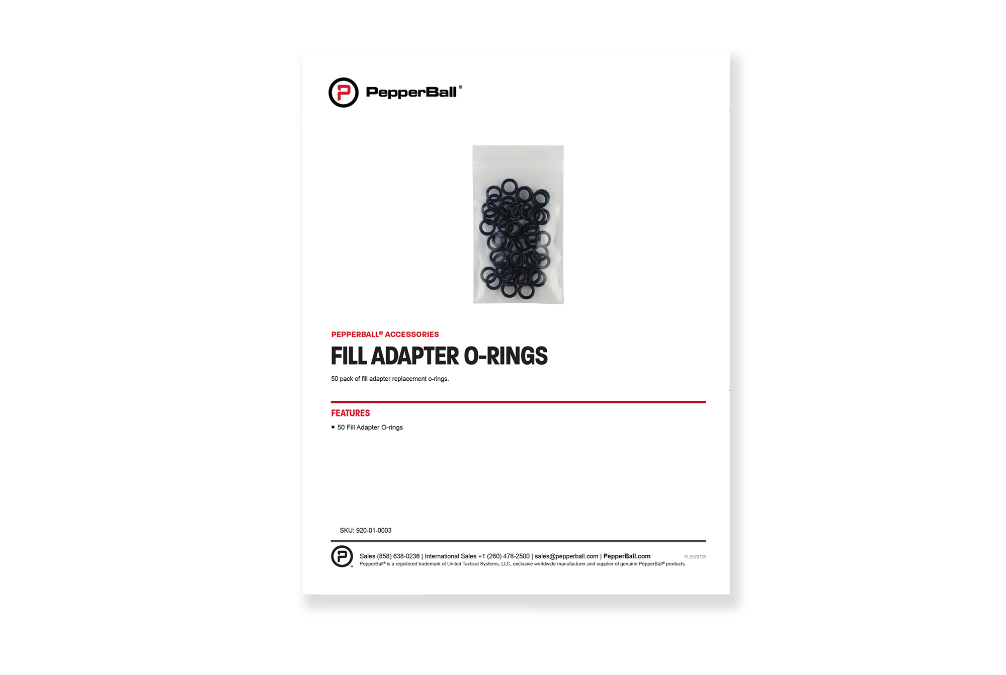 Fill Adapter O-Ring Kit