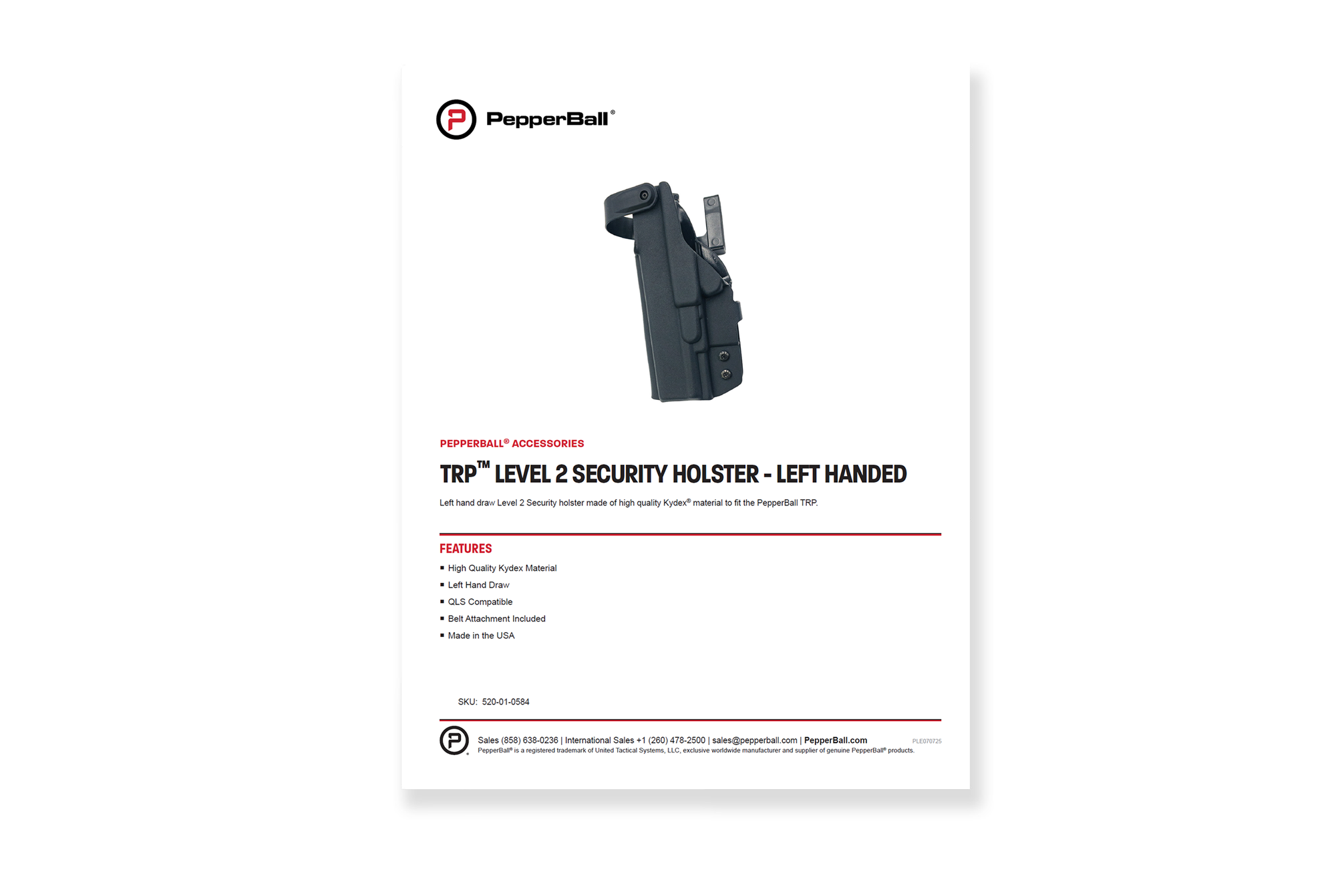 TRP Level 2 Security Holster (LH)