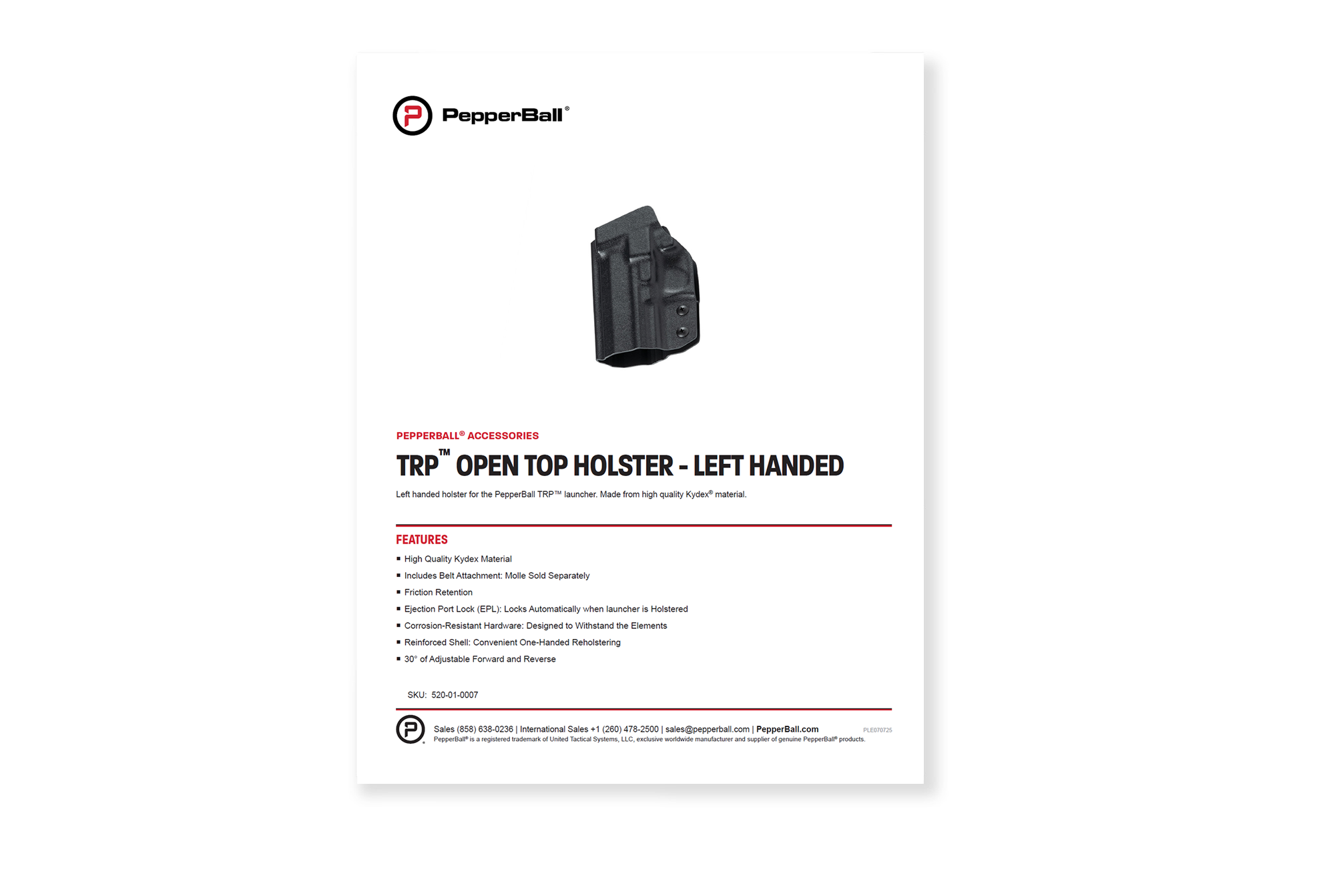 TRP Open Top Holster (LH)