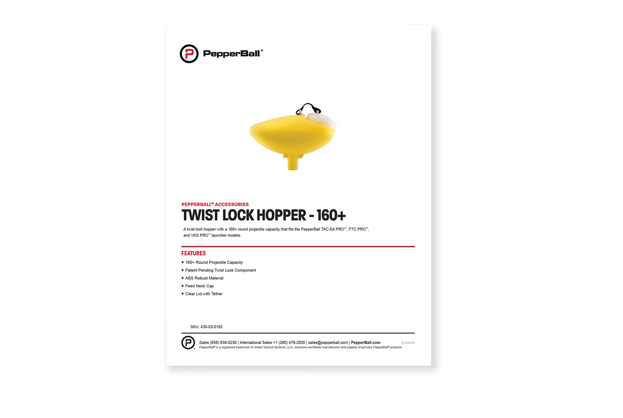Twist Lock Hopper - 160 Rd